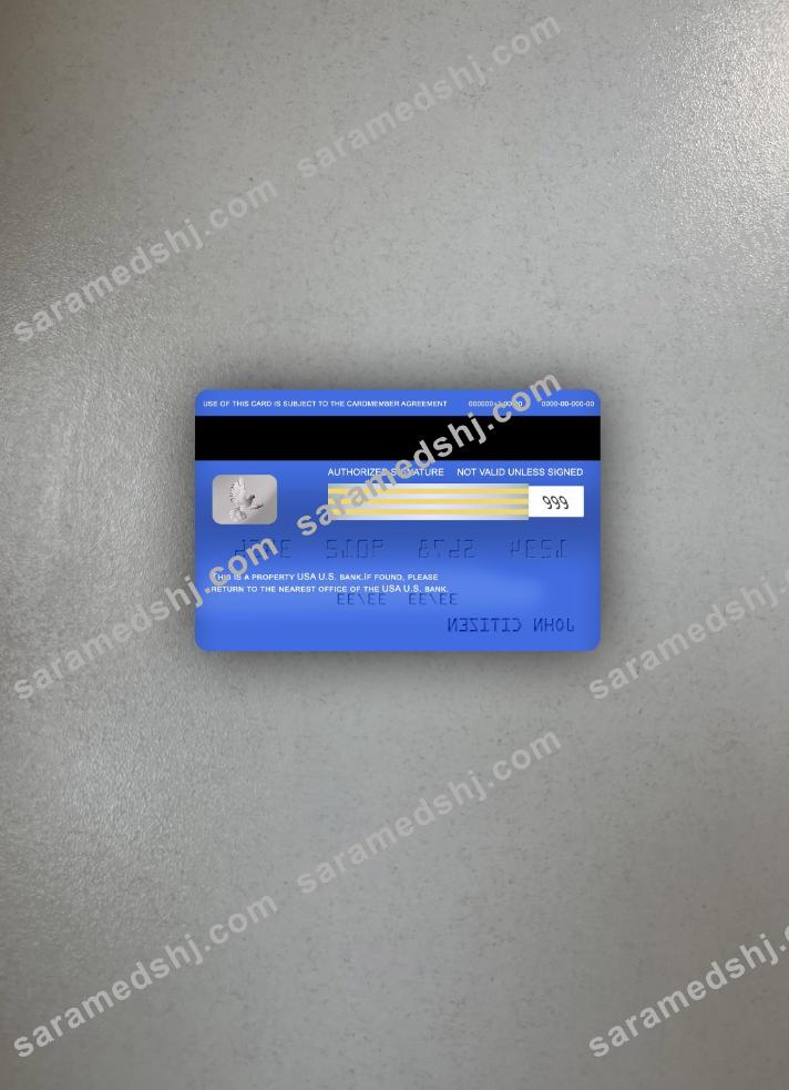 USA U.S. bank visa classic card photolook back